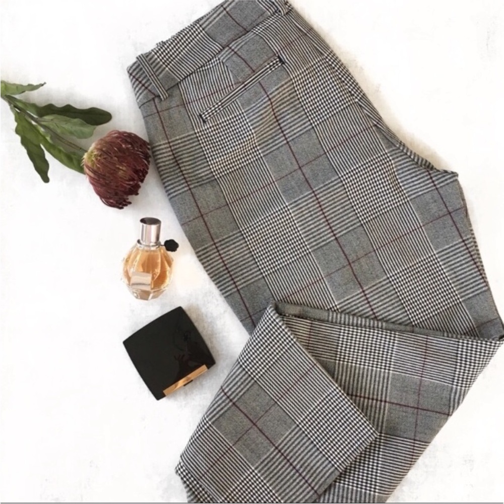 A NEW DAY Chic Black and White Plaid Ankle Cropped Pants 2 | Business Trousers